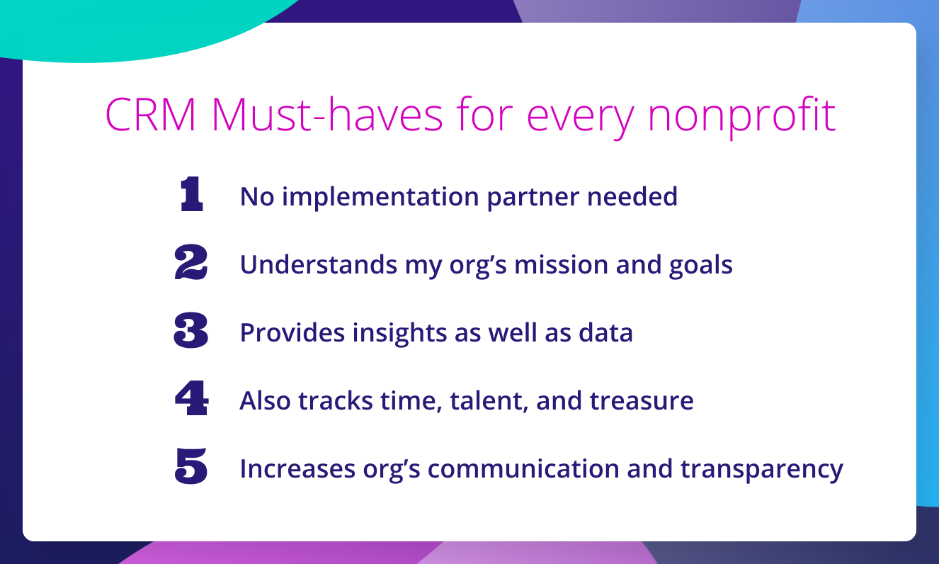 Nonprofit CRM Must-haves